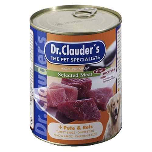 Dr.Clauders Dog Selected Meat Pulykás és rizses konzerv 400g