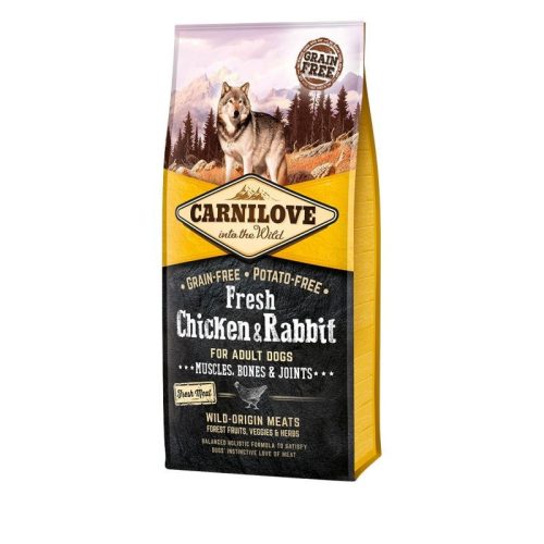 Carnilove Fresh Adult Dog Chicken & Rabbit Muscles, Bones & Joints- Csirke és Nyúl Hússal 12kg