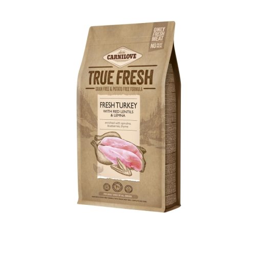 Carnilove True Fresh kutyatáp - Pulyka, vöröslencse és békalencse 1,4kg