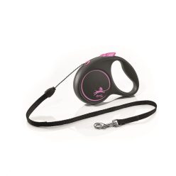   Flexi Black Design zsinóros automata póráz S 5m 12kg-ig pink