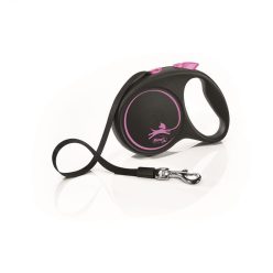   Flexi Black Design szalagos automata póráz M 5m 25kg-ig pink