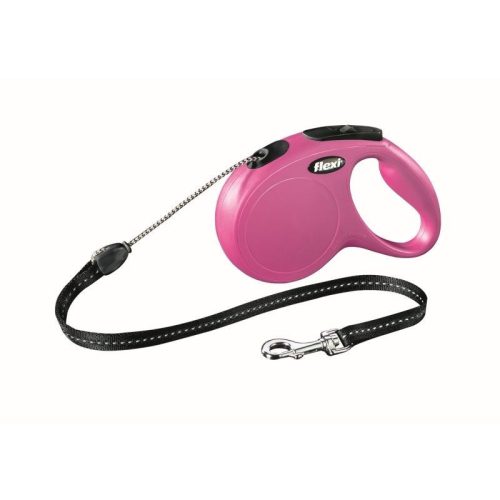 Flexi New Classic zsinóros automata póráz M 5m 20kg-ig pink