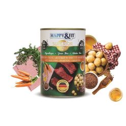   Happy&Fit Superior Dog Konzerv Friss Vaddisznóhús Srépával, burgonyával 400g