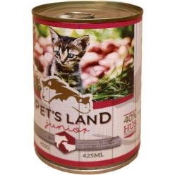   Pet s Land Cat Junior Konzerv Marhamáj-Bárányhús almával 415g