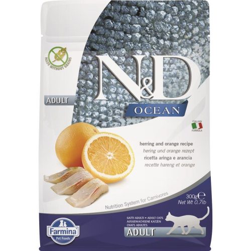 N&D Cat Ocean hering & narancs adult 300g