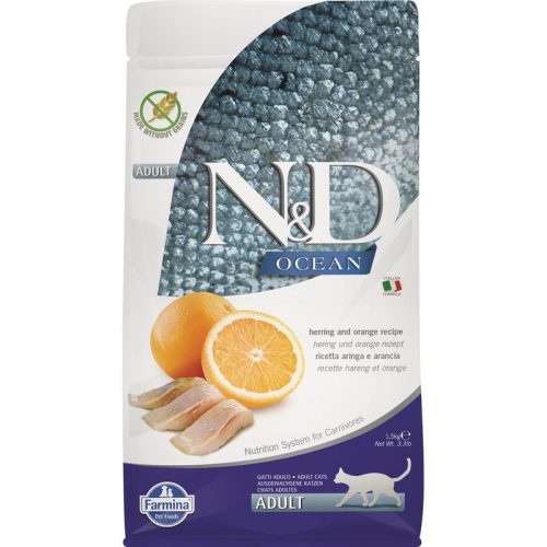 N&D Cat Ocean hering & narancs adult 1,5kg