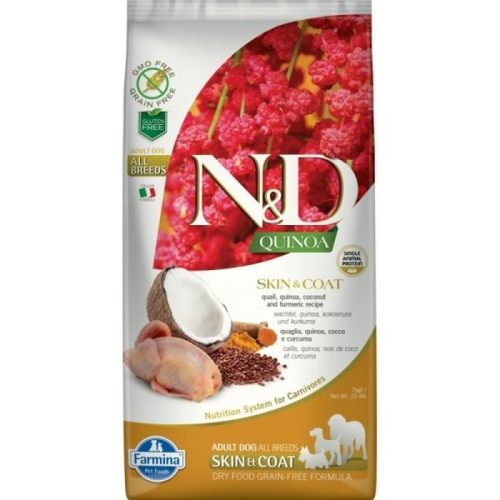 N&D Quinoa Dog Skin & Coat Fürj 7kg