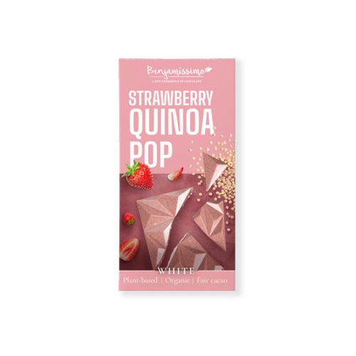 Benjamíssimo Eper és Quinoa fehér csokoládé vegán - bio - 60g