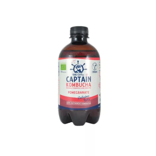 Captain Kombucha Gránátalma ízű kombucha ital - bio - 400ml