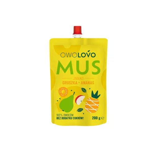 Owolovo Alma-ananász-feketeribizli gyümölcspüré - 250ml