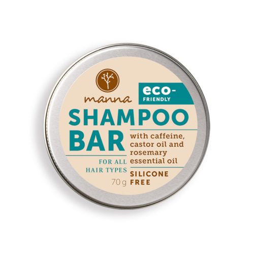 Manna Szilárd sampon koffeinnel - ricinusolajjal és rozmaring illóolajjal - 70g