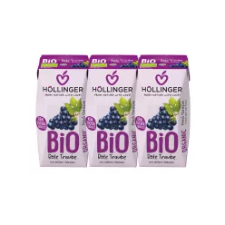 Höllinger bio gyümölcsital szőlő 3x200 ml