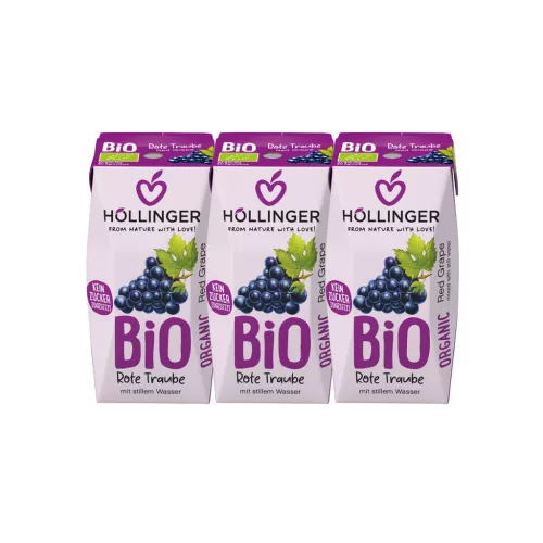 Höllinger bio gyümölcsital szőlő 3x200 ml