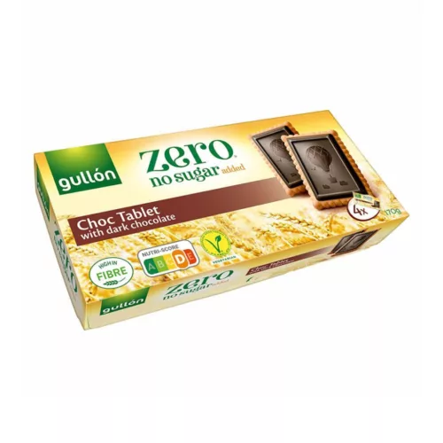 Gullon Choco Tablet cukormentes keksz - 150g