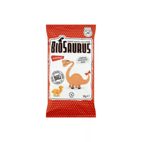 BioSaurus BioSaurus ketchupos kukorica snack - bio - 50g
