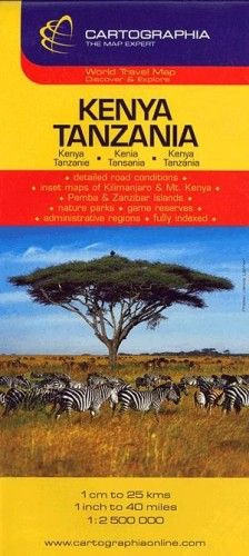 Kenya, Tanzánia útitérkép 1:2500000