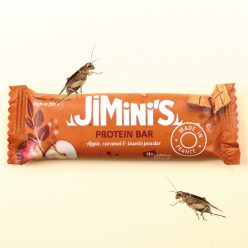   Jiminis Magas fehérjetartalmú alma és karamell ízű protein szelet tücsökből 40g