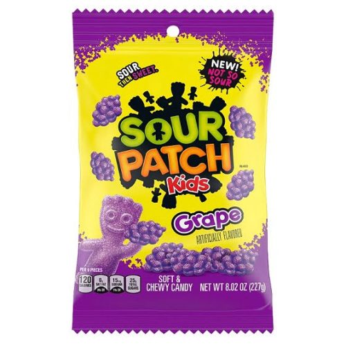 Sour Patch Kids Grape szőlő ízű savanyú gumicukor 227g