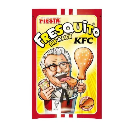 Fiesta Fresquito Dip and Lick KFC robbanócukros mártogatós savanyú nyalóka rágóval 17g