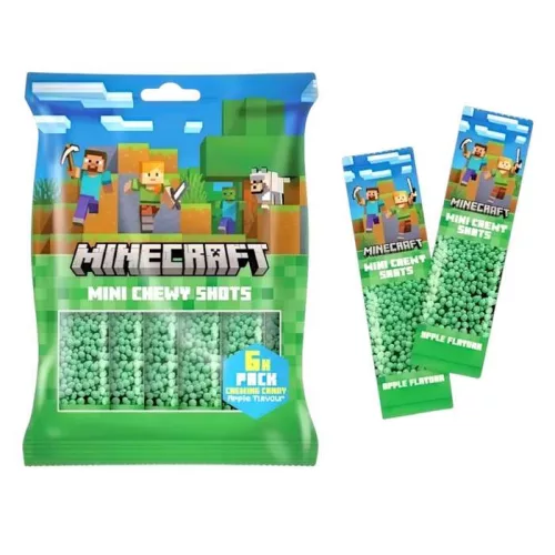 MineCraft Mini Chewy Shots Apple mini almás rágós cukorka 6x15g