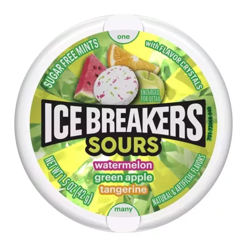 Hersheys Ice Breakers Sugar Free Sours Mints savanyú mentolos cukorka 42g