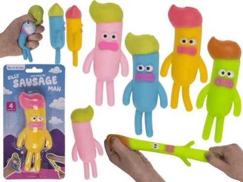 Silly Sausage Man stresszoldó figura 4 színben