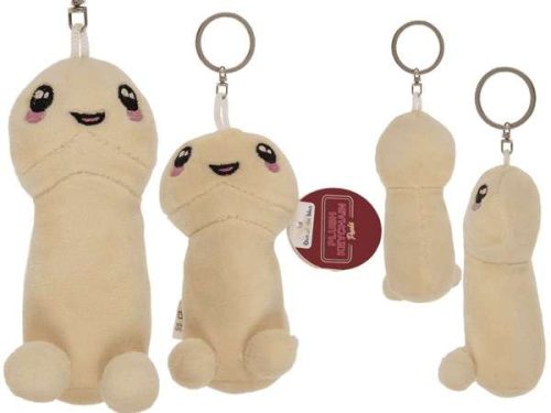 Plüss pénisz kulcstartó