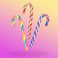 Candy cane színes cukorpálca nyalóka 12g