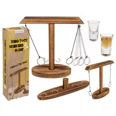 Wooden Ring Toss fa ügyességi ivós játék