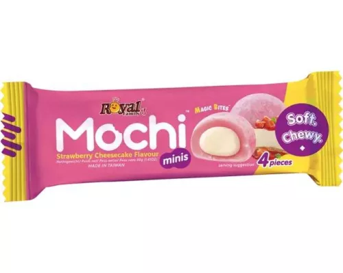 Royal Family Mochi Mini Strawberry CheeseCake Snack Pack epres sajttorta ízű mini mochi 40g