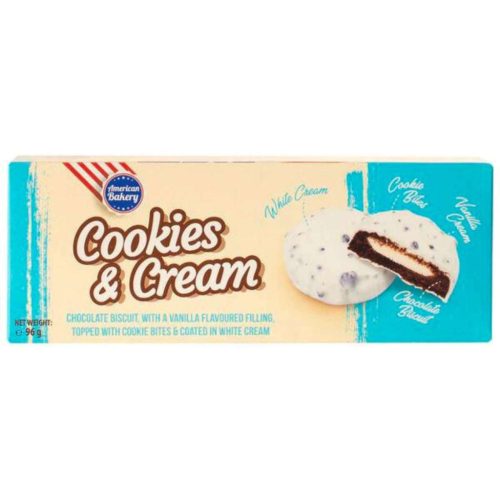 AB Cookies and Cream vaníliás tejbevonatos keksz 96g