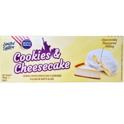   AB Cookies and Cheesecake sajttorta ízű tejbevonatos keksz 96g