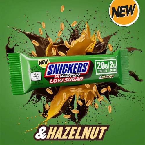 Snickers HiProtein Low Sugar Hazelnut mogyorós protein szelet 57g Szavatossági idő: 2026-06-23