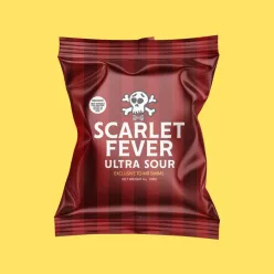   Mr Simms Scarlet Fever Ultra Sour cseresznye ízű ultra savanyú cukor 100g