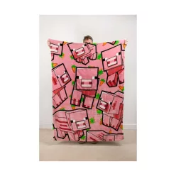 Minecraft Pig Cushion Blanket plüss takaró