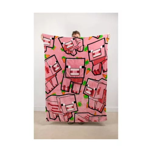 Minecraft Pig Cushion Blanket plüss takaró
