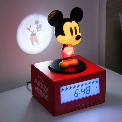 Mickey Mouse projektoros digitális ébresztőóra éjszakai fénnyel