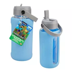 Minecraft üveg kulacs dombornyomott szilikon tokkal 800ml