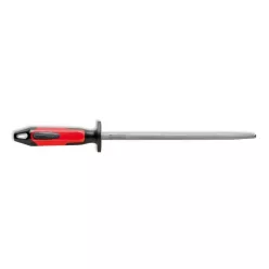 Dick 30cm-es, kerek fenőacél, piros-fekete nyéllel