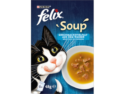 Felix Cat Soup 6x48g Halas válogatás szószban