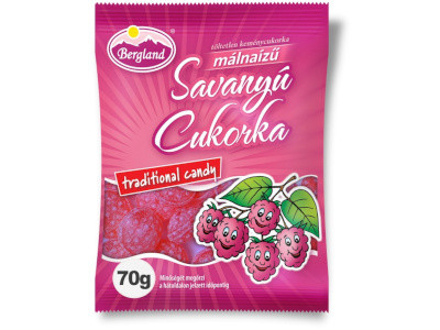 Bergland Savanyú cukor 70g Málna