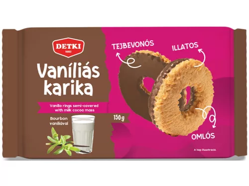 Detki 150g Vaniliás karika Tejbevonóval