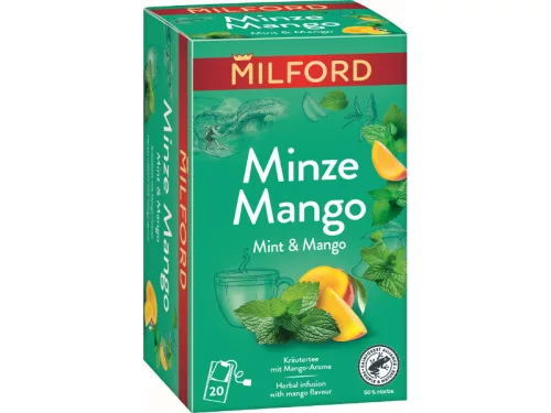 Milford gyümölcstea 20*1,75g Borsmenta-Mangó