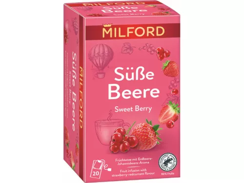 Milford gyümölcstea 20*2g Földieper-Ribizli