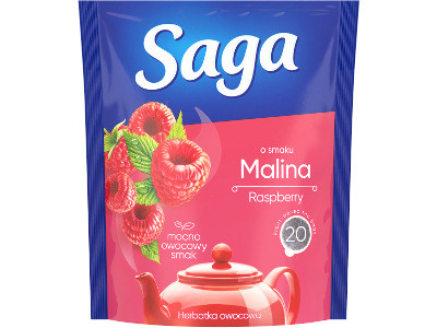 Saga gyümölcstea 34g Eperízű 20db