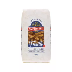 Gyermelyi durum tészta 500g Fusili teljes kiőrlésű XXX