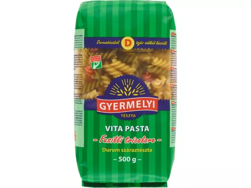 Gyermelyi Vita Pasta 500g Fusili tricolor- zöldséges