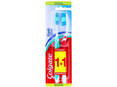 Colgate fogkefe Triple Action 1+1db Medium