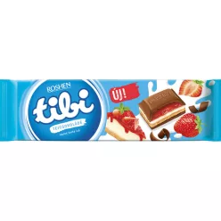 Tibi táblás 275g tejcsoki - Tejkrém, Eperzselé és keksz