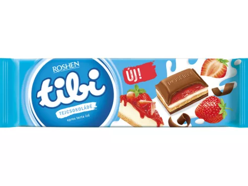 Tibi táblás 275g tejcsoki - Tejkrém, Eperzselé és keksz